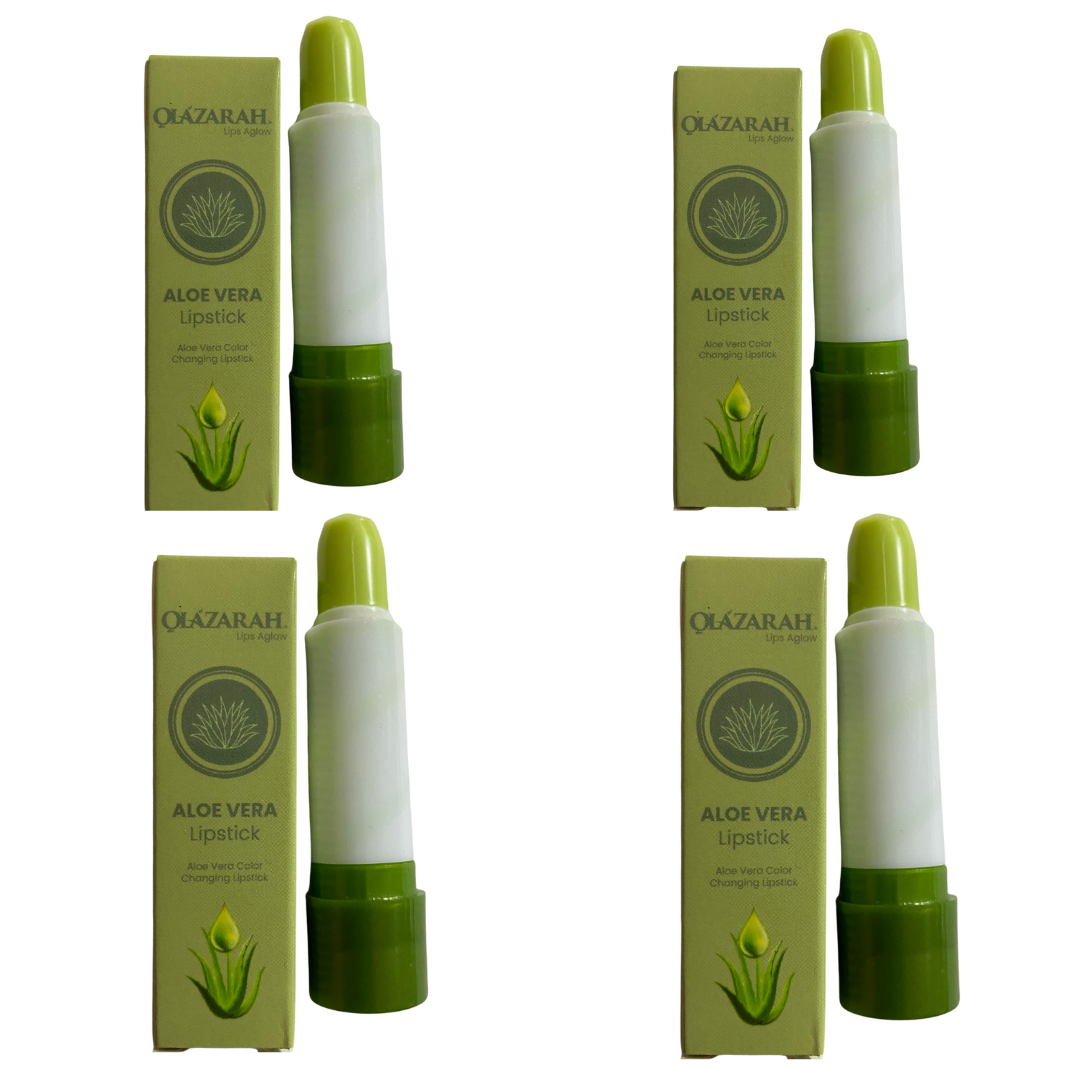 lip balm aloe vera Aloe Vera Lipstick Long Lasting Nourishing Soothing Lip Balm Magic  Temperature Color Change Lip Gloss (4pcs), 2 oz