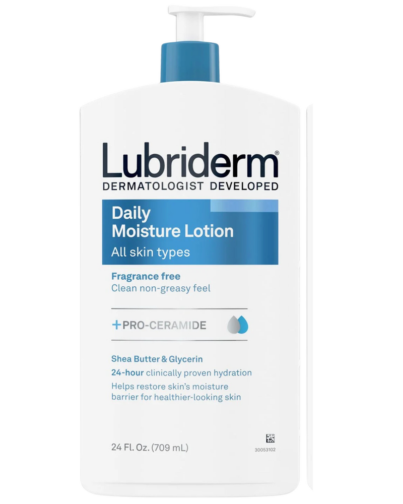 Lubriderm Daily Moisture Body Lotion, Fragrance Free, All Skin Types, 24 fl. oz.