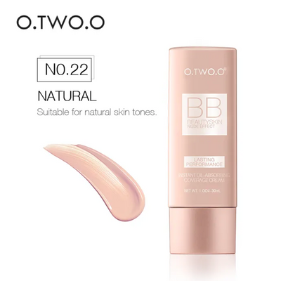 Lasting Performance BB Beauty Skin – Nude Effect Lightweight BB Liquid Foundation Cream, Suitable for All Skin Types – Shade #22 (Natural)