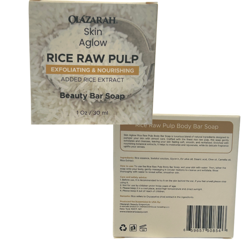 Brightening & Anti-Aging Organic Rice Soap – Hydrating Care for All Skin Types, (4 pkts), 4 oz