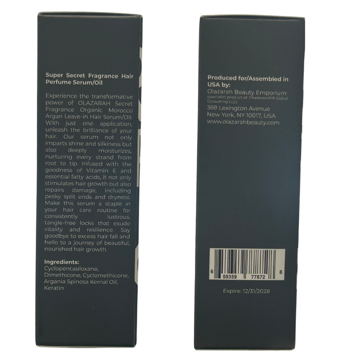 Secret Fragrance Organic Morocco Argan Oil Leave-in Hair Serum for