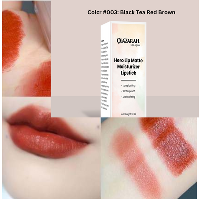 Lip Matte Cream long lasting waterproof moisturizer formula lipstick (Color #003: Black Tea Red Brown), 1 oz (packaging may vary)